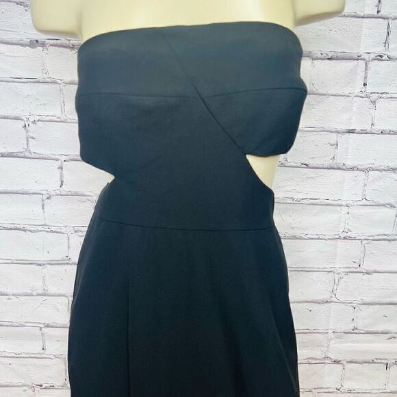 Black Halo Roxy Womens Black Knee Length Strapless Cut Out Sheath Dress Size 4 - Picture 3 of 12